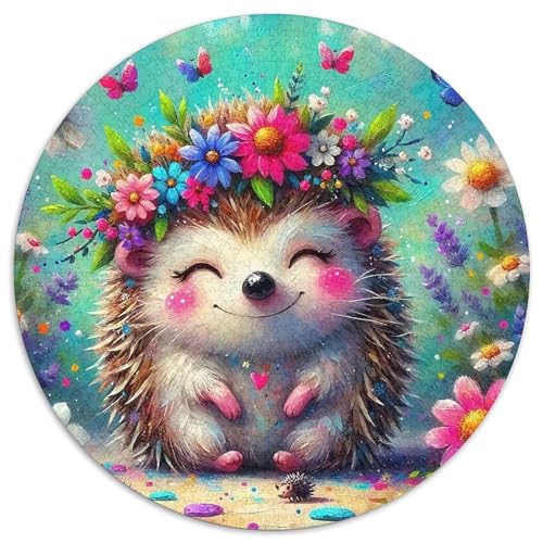 Hedgehog 1000 Teile Rundes Puzzle Kreatives Geschenk Unmögliches Spiel Für Erwachsene Und Kinder 1000pcs (67.5x67.5cm) von ZXOAWQX