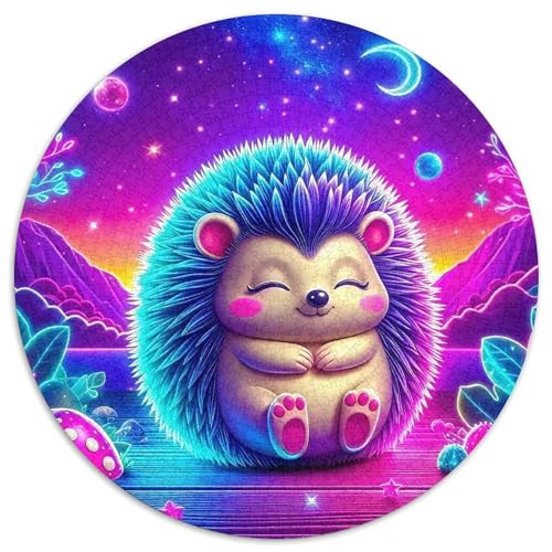 Hedgehog 1000 Teile Rundes Puzzle Stressabbau Geschenk Unmögliches Spiel Für Die Ganze Familie 1000pcs (67.5x67.5cm) von ZXOAWQX