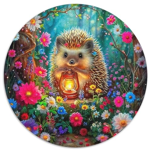 Hedgehog 1000 Teile Rundes Puzzle Stressabbau Geschenk Unmögliches Spiel Für Erwachsene Und Kinder 1000pcs (67.5x67.5cm) von ZXOAWQX