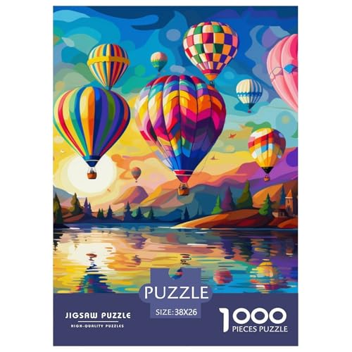 Heißluftballon 1000 Teile Puzzles Clevere EIN Herausforderndes Für Erwachsene Und Kinder Ab 12 Jahren Tolle Geschenkidee 38x26cm/1000pcs von ZXOAWQX