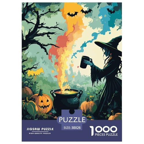 Hexe 1000 Teile Puzzles DekoRatteion Klassisches Lernspiel Für Erwachsene Und Kinder Ab 12 Jahren Tolle Geschenkidee 38x26cm/1000pcs von ZXOAWQX