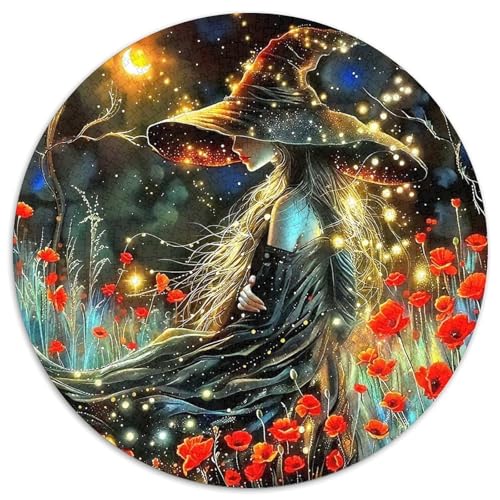 Hexe 1000 Teile Rundes Puzzle Kreatives Geschenk Unmögliches Spiel Für Erwachsene Und Kinder 1000pcs (67.5x67.5cm) von ZXOAWQX
