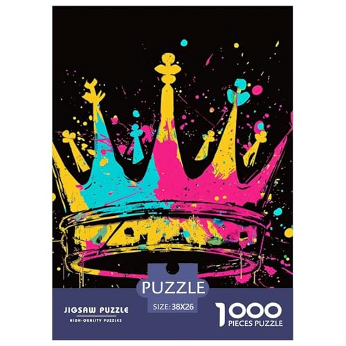 Hip Hop Krone 1000 Teile Puzzles Puzzlespiele Kreative Unterhaltung Für Erwachsene Tolle Geschenkidee 38x26cm/1000pcs von ZXOAWQX