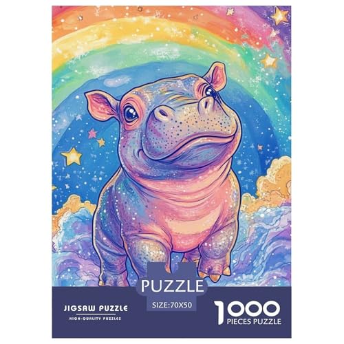 Hippo 1000 Teile Puzzles DekoRatteion EIN Herausforderndes Für Erwachsene Und Kinder Ab 12 Jahren Tolle Geschenkidee 70x50cm/1000pcs von ZXOAWQX