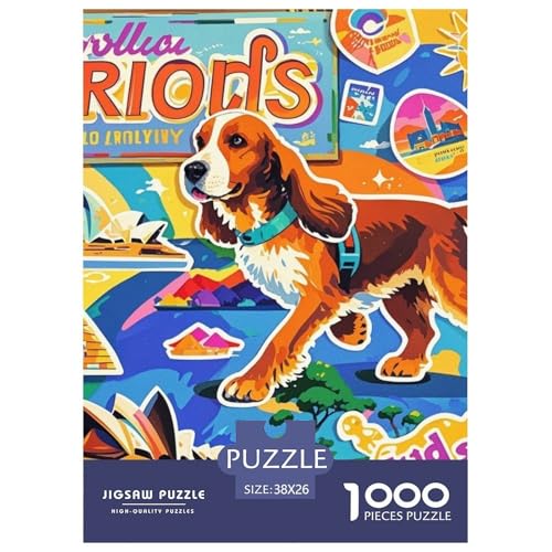 Irischer Setter 1000 Teile Puzzles Niedlicher Haustierhund Puzzlespiele EIN Herausforderndes Für Erwachsene Und Kinder Ab 12 Jahren Tolle Geschenkidee 38x26cm/1000pcs von ZXOAWQX