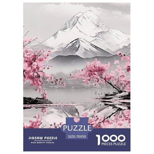 Japanese Kirsche 1000 Teile Puzzles DekoRatteion Lernspiel Herausforderung Spielzeug Für Erwachsene Tolle Geschenkidee 70x50cm/1000pcs von ZXOAWQX