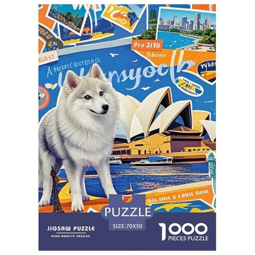 Japanische Spitzbn 1000 Teile Puzzles Süße Haustiere Puzzlespiele Unmögliche Herausforderung Für Die Ganze Familie Tolle Geschenkidee 70x50cm/1000pcs von ZXOAWQX