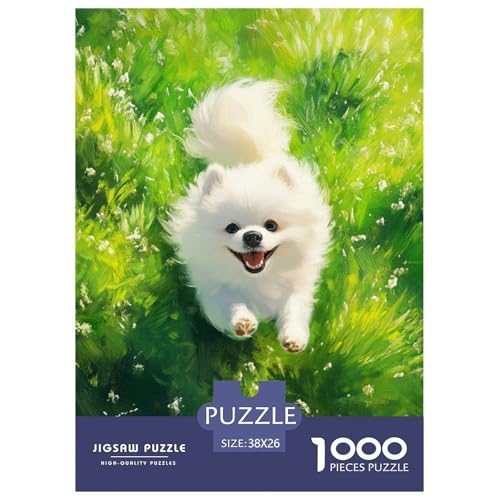 Japanischer Spitz 1000 Teile Puzzles Puzzlespiele Unmögliche Herausforderung Für Die Ganze Familie Tolle Geschenkidee 38x26cm/1000pcs von ZXOAWQX