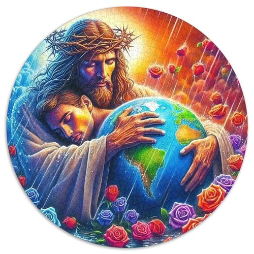 Jesus - Religion 1000 Teile Rundes Puzzle Kreatives Geschenk Anspruchsvoll Für Erwachsene Und Kinder 1000pcs (67.5x67.5cm) von ZXOAWQX