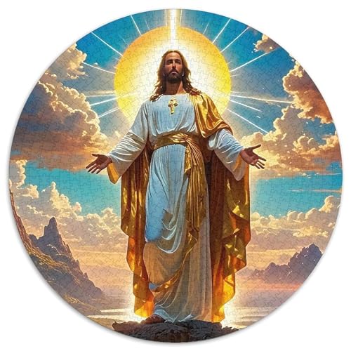Jesus - Religion 1000 Teile Rundes Puzzle Stressabbau Jigsaw Geschenk EIN Herausforderndes Puzzle Für Die Ganze Familie 1000pcs (67.5x67.5cm) von ZXOAWQX