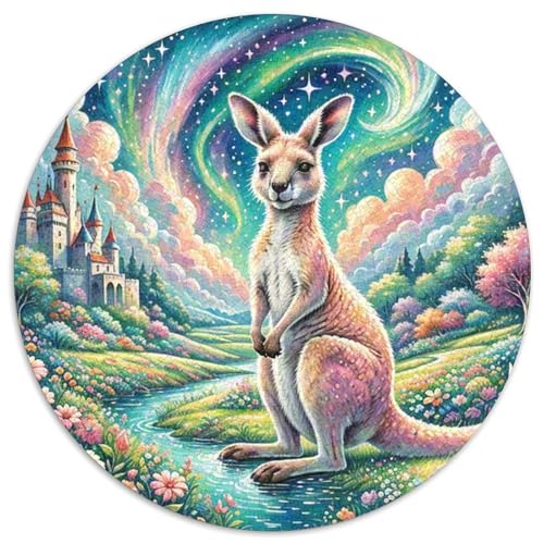 Kanguru 1000 Teile Rundes Puzzle Kreatives Tier Geschenk EIN Herausforderndes Für Erwachsene Und Kinder 1000pcs (67.5x67.5cm) von ZXOAWQX