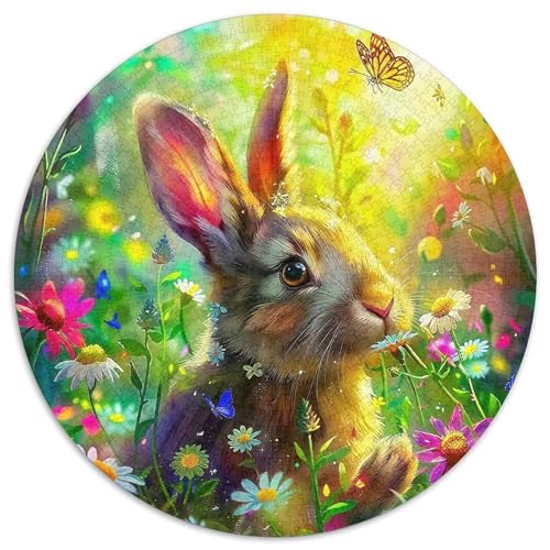 Kaninchen 1000 Teile Rundes Puzzle Kreatives Jigsaw Geschenk EIN Herausforderndes Puzzle Für Die Ganze Familie 1000pcs (67.5x67.5cm) von ZXOAWQX
