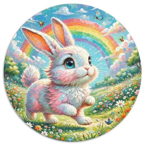 Kaninchen 1000 Teile Rundes Puzzle Kreatives Tier Geschenk Unmögliches Spiel Für Erwachsene Und Kinder 1000pcs (67.5x67.5cm) von ZXOAWQX