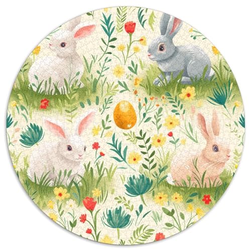 Kaninchen 1000 Teile Rundes Puzzle Stressabbau Geschenk EIN Herausforderndes Für Erwachsene Und Kinder 1000pcs (67.5x67.5cm) von ZXOAWQX
