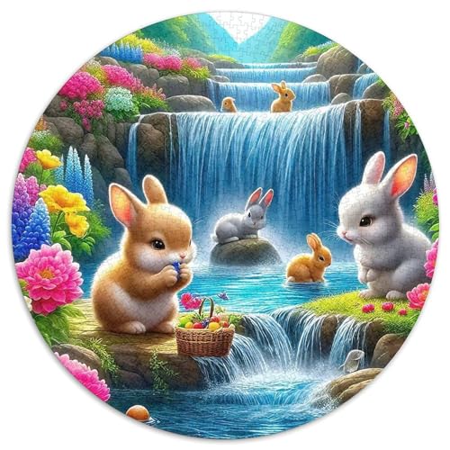 Kaninchen 1000 Teile Rundes Puzzle Stressabbau Jigsaw Geschenk Erwachsene Anspruchsvoll Für Die Ganze Familie 1000pcs (67.5x67.5cm) von ZXOAWQX