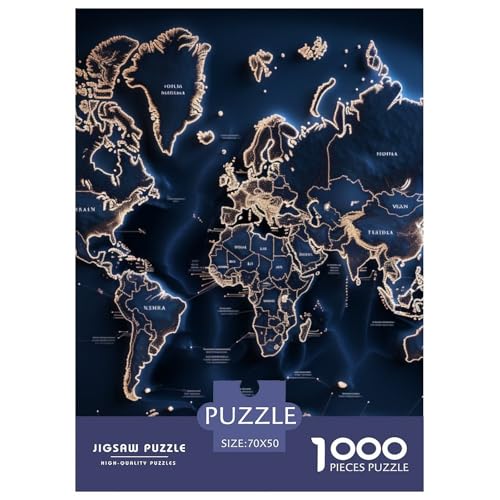 Karte 1000 Teile Puzzles Clevere Klassisches Lernspiel Für Erwachsene Tolle Geschenkidee 70x50cm/1000pcs von ZXOAWQX