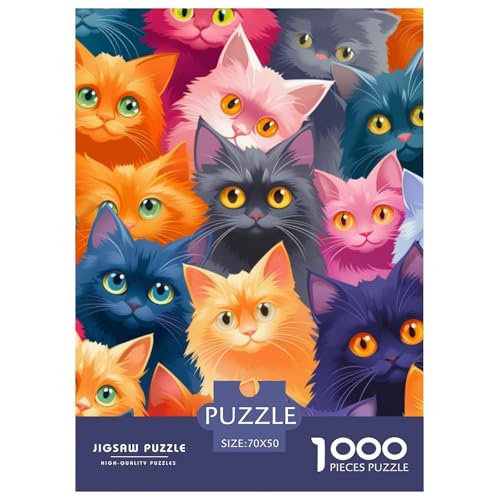 Katze 1000 Teile Puzzles Clevere Klassisches Lernspiel Für Die Ganze Familie Tolle Geschenkidee 70x50cm/1000pcs von ZXOAWQX
