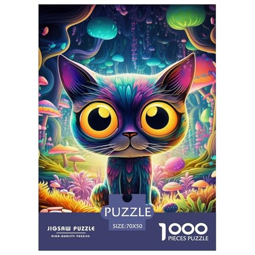 Katze 1000 Teile Puzzles Puzzlespiele Klassisches Lernspiel Für Erwachsene Tolle Geschenkidee 70x50cm/1000pcs von ZXOAWQX