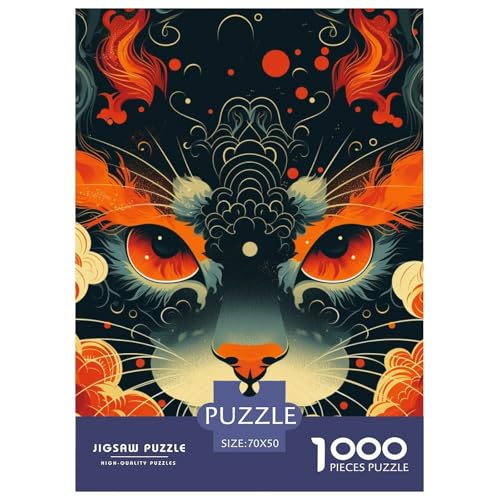 Katze 1000 Teile Puzzles Puzzlespiele Klassisches Lernspiel Für Erwachsene Und Kinder Ab 12 Jahren Tolle Geschenkidee 70x50cm/1000pcs von ZXOAWQX