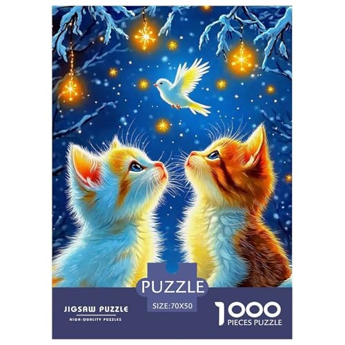 Katze 1000 Teile Puzzles niedlich Haustier Clevere Lernspiel Herausforderung Spielzeug Für Erwachsene Und Kinder Ab 12 Jahren Tolle Geschenkidee 70x50cm/1000pcs von ZXOAWQX