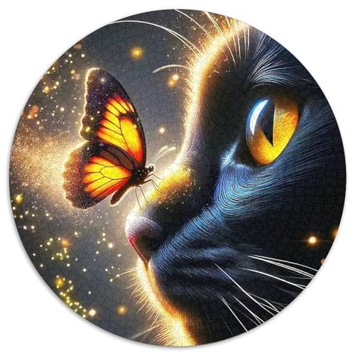 Katze 1000 Teile Rundes Puzzle Stressabbau Geschenk Unmögliches Spiel Für Die Ganze Familie 1000pcs (67.5x67.5cm) von ZXOAWQX