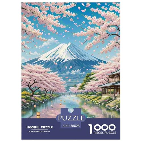 Kirschblüte 1000 Teile Puzzles Clevere Unmögliche Herausforderung Für Erwachsene Und Kinder Ab 12 Jahren Tolle Geschenkidee 38x26cm/1000pcs von ZXOAWQX