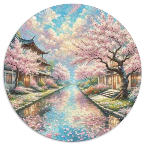 Kirschblüte 1000 Teile Rundes Puzzle Kreatives Blumen Geschenk Unmögliches Spiel Für Die Ganze Familie 1000pcs (67.5x67.5cm) von ZXOAWQX