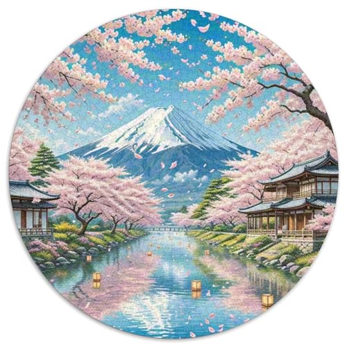 Kirschblüte 1000 Teile Rundes Puzzle Stressabbau Blumen Jigsaw Geschenk Unmögliches Spiel Für Die Ganze Familie 1000pcs (67.5x67.5cm) von ZXOAWQX