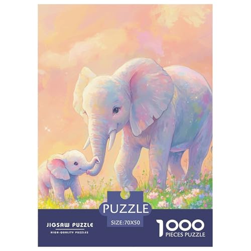 Kleiner Elefant 1000 Teile Puzzles DekoRatteion Unmögliche Herausforderung Für Erwachsene Tolle Geschenkidee 70x50cm/1000pcs von ZXOAWQX