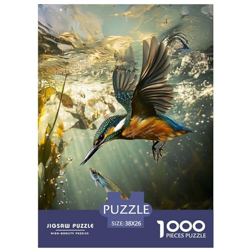 Königfischer 1000 Teile Puzzles DekoRatteion Lernspiel Herausforderung Spielzeug Für Erwachsene Tolle Geschenkidee 38x26cm/1000pcs von ZXOAWQX