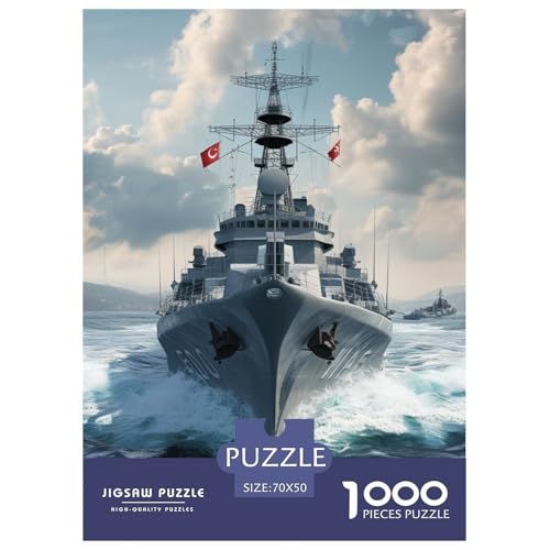 Kriegsschiff 1000 Teile Puzzles Puzzlespiele EIN Herausforderndes Für Erwachsene Und Kinder Ab 12 Jahren Tolle Geschenkidee 70x50cm/1000pcs von ZXOAWQX