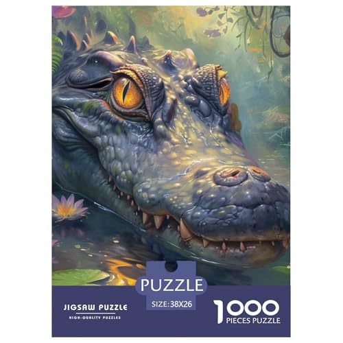 Krokodil 1000 Teile Puzzles Clevere Klassisches Lernspiel Für Erwachsene Tolle Geschenkidee 38x26cm/1000pcs von ZXOAWQX