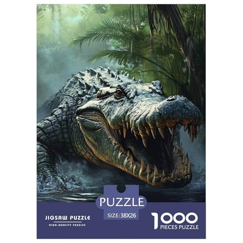Krokodil 1000 Teile Puzzles Dekoration Lernspiel Herausforderung Spielzeug Für Die Ganze Familie Tolle Geschenkidee 38x26cm/1000pcs von ZXOAWQX
