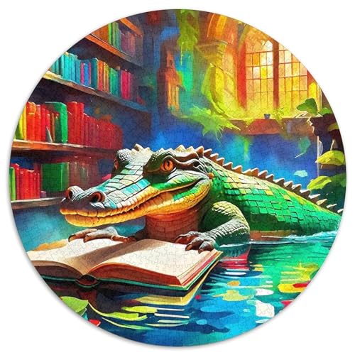 Krokodil 1000 Teile Rundes Puzzle Stressabbau Geschenk Unmögliches Spiel Für Erwachsene Und Kinder 1000pcs (67.5x67.5cm) von ZXOAWQX