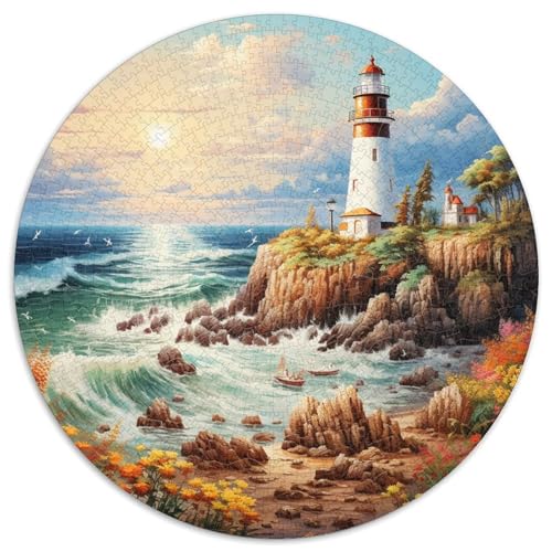 Küstenleuchttürme 1000 Teile Rundes Puzzle Kreatives Geschenk Unmögliches Spiel Für Die Ganze Familie 1000pcs (67.5x67.5cm) von ZXOAWQX