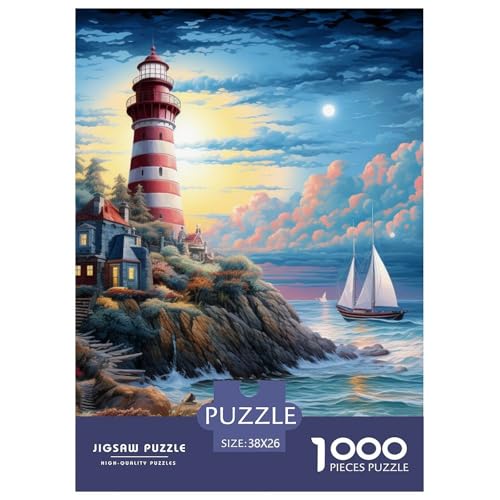 Küstenleuchtturms 1000 Teile Puzzles Dekoration Klassisches Lernspiel Für Erwachsene Tolle Geschenkidee 38x26cm/1000pcs von ZXOAWQX