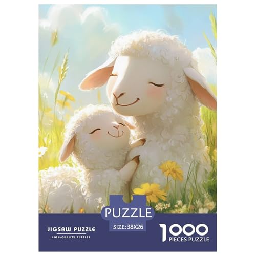 Lamm 1000 Teile Puzzles Puzzlespiele Lernspiel Herausforderung Spielzeug Für Erwachsene Und Kinder Ab 12 Jahren Tolle Geschenkidee 38x26cm/1000pcs von ZXOAWQX