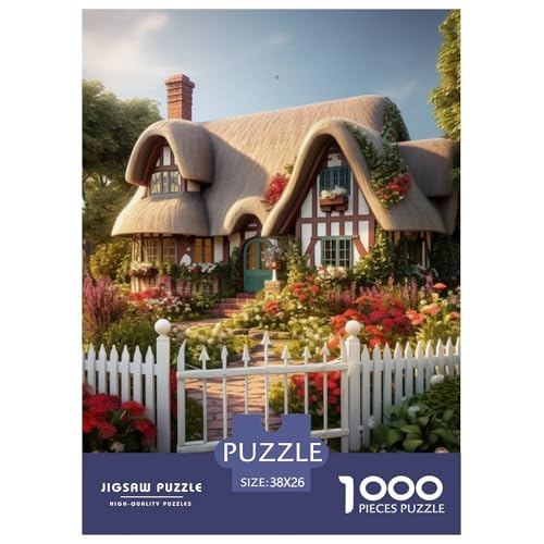 Landhaus 1000 Teile Puzzles Dekoration Klassisches Lernspiel Für Erwachsene Tolle Geschenkidee 38x26cm/1000pcs von ZXOAWQX