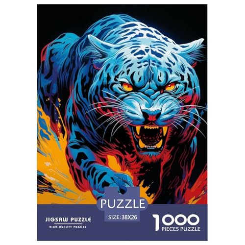 Leopard 1000 Teile Puzzles Clevere Klassisches Lernspiel Für Erwachsene Und Kinder Ab 12 Jahren Tolle Geschenkidee 38x26cm/1000pcs von ZXOAWQX