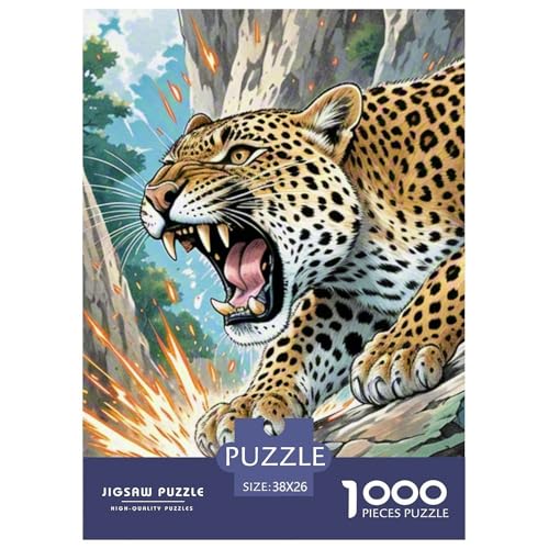 Leopard 1000 Teile Puzzles Dekoration Kreative Unterhaltung Für Erwachsene Tolle Geschenkidee 38x26cm/1000pcs von ZXOAWQX