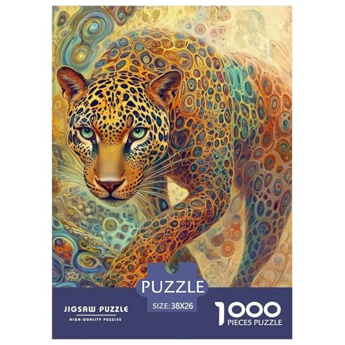 Leopard 1000 Teile Puzzles Puzzlespiele EIN Herausforderndes Für Erwachsene Und Kinder Ab 12 Jahren Tolle Geschenkidee 38x26cm/1000pcs von ZXOAWQX