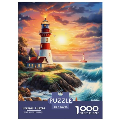 Leuchtturm 1000 Teile Puzzles Puzzlespiele Lernspiel Herausforderung Spielzeug Für Erwachsene Tolle Geschenkidee 70x50cm/1000pcs von ZXOAWQX