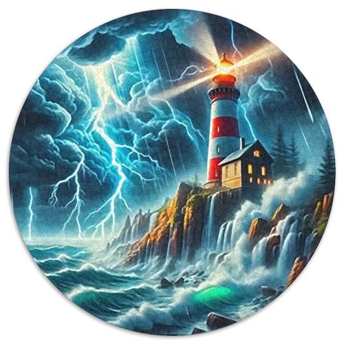 Leuchtturm 1000 Teile Rundes Puzzle Kreatives Jigsaw Geschenk EIN Herausforderndes Puzzle Für Erwachsene Und Kinder 1000pcs (67.5x67.5cm) von ZXOAWQX