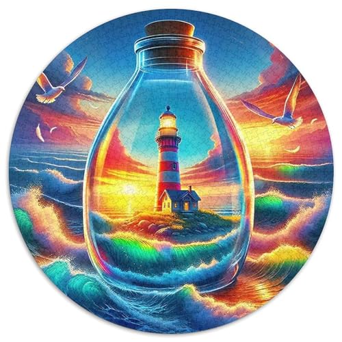 Leuchtturm 1000 Teile Rundes Puzzle Kreatives Jigsaw Geschenk Erwachsene Anspruchsvoll Für Die Ganze Familie 1000pcs (67.5x67.5cm) von ZXOAWQX