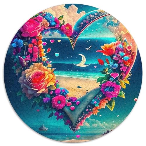 Liebe Blumen 1000 Teile Rundes Puzzle Kreatives Jigsaw Geschenk EIN Herausforderndes Puzzle Für Erwachsene Und Kinder 1000pcs (67.5x67.5cm) von ZXOAWQX