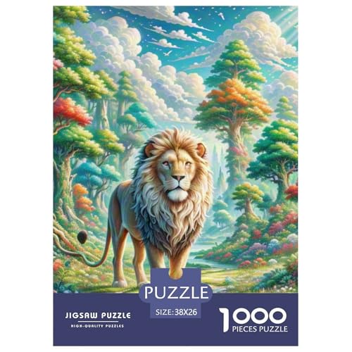 Löwen 1000 Teile Puzzles Dekoration Lernspiel Herausforderung Spielzeug Für Die Ganze Familie Tolle Geschenkidee 38x26cm/1000pcs von ZXOAWQX