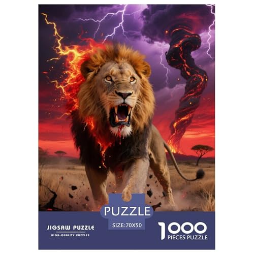 Löwen 1000 Teile Puzzles Tier Puzzlespiele Klassisches Lernspiel Für Erwachsene Und Kinder Ab 12 Jahren Tolle Geschenkidee 70x50cm/1000pcs von ZXOAWQX