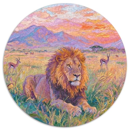 Löwen 1000 Teile Round Puzzle Kreatives Tier Geschenk EIN Herausforderndes Für Die Ganze Familie 1000pcs (67.5x67.5cm) von ZXOAWQX