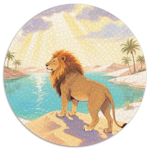 Löwen 1000 Teile Rundes Puzzle Stressabbau Tier Geschenk EIN Herausforderndes Für Die Ganze Familie 1000pcs (67.5x67.5cm) von ZXOAWQX
