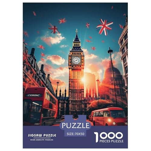 Londoner Stadtbild 1000 Teile Puzzles DekoRatteion Lernspiel Herausforderung Spielzeug Für Erwachsene Und Kinder Ab 12 Jahren Tolle Geschenkidee 70x50cm/1000pcs von ZXOAWQX